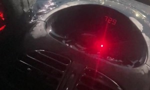 Passing Bus Splashes Water Inside Car