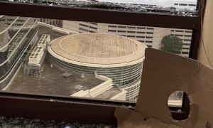 High Rise Windows Shattered After Houston Storm