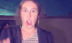 Meteor Lights Up Sky Behind Dancers