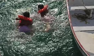 Girl Belly Flops Into the Water