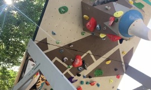 Guy Falls Off Rock Climbing Wall