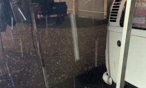 Major Hail Storm in an Orange Grove