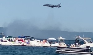 Blue Angels Fighter Jet Appears to Hover Over Water