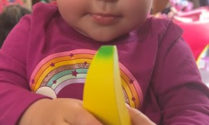 Daughter Tries to Say Banana