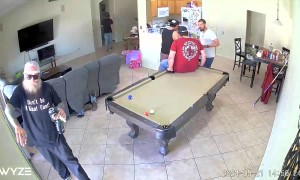 Man Takes Breaking In Pool To A New Level