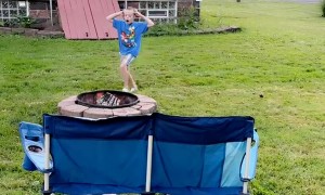Frisbee Flies Into the Fire