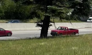 Truck Drives Backwards On Ohio Freeway