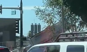 Dump Truck Destroys Traffic Light