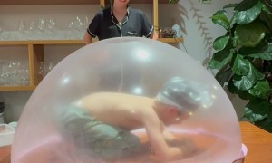 Little Brother Put In Slime Bubble