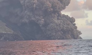Stromboli Volcano Eruption Produces Massive Ash Plume