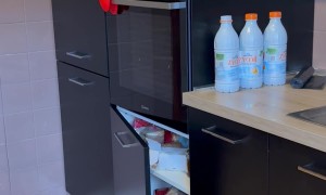 Precocious Tot Hides In Kitchen Cabinet