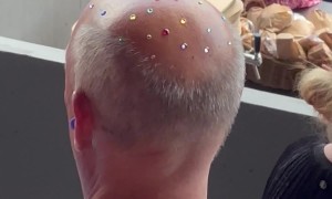 Man Bejewels Balding Head For Eras Tour