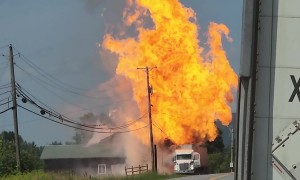 Massive Inferno Rises Out of Semi Truck