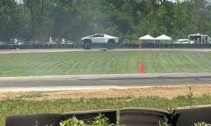 Cybertruck Look-Alike Taken For a Spin On a Drift Racing track.