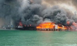 Massive Fire Breaks Out In Lapu Lapu City, Philippines