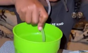 Daughter's Adorable Reaction to Drinking Straw Glasses