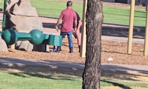 Ballsy Business Transaction In Public Park