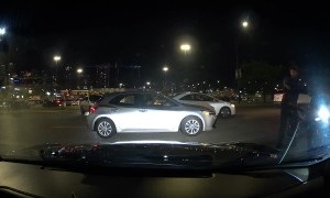 Dashcam Captures Motorcyclist Flying Into Car