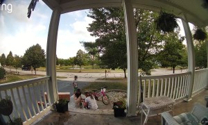 Kids Check on Mom After She Slips and Falls