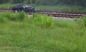 Train Hits Car on Tracks in Florida