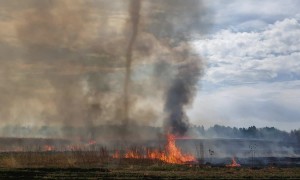 Smoke Tornado Over Wildfire