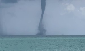 Twin Waterspouts Form in Palm Beach, Florida