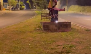 Guys Sit On Exploding Barrel Firework