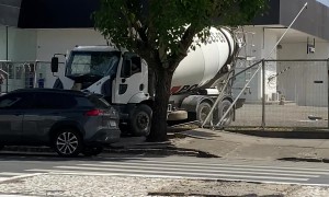 Cement Truck Loses Brakes And Coasts Backward