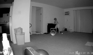 Sleeping Kid Falls and Breaks TV