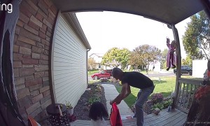 Startled Delivery Driver Saves The Drinks