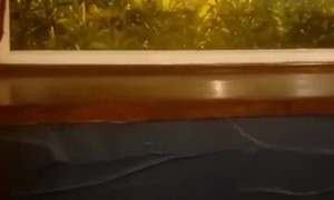 Woman Tries to Close Bar Window By Herself