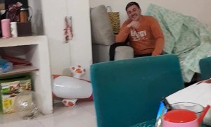 Energetic Jump Greeting Topples Human Tower