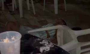 Woman Somersaults Over Plastic Chair