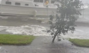 Hurricane Helene Blows Boat To Shore