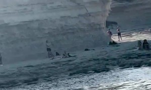 Tour Guide Jumps Into Water to Catch a Tuna Fish