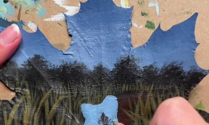 “Guiding Ghost” Painted on a Preserved Maple Leaf