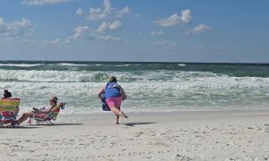 Boogie Boarder Faceplants on the Way to the Water