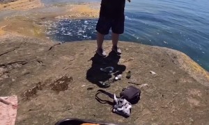 Drone Delivers Food to a Fisherman