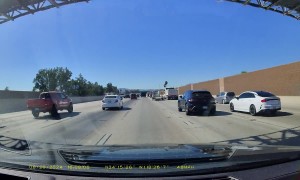 Narrowly Avoiding a Jackknifing Trailer on the Freeway