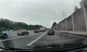 Perfectly Placed State Trooper Catches Early Merger