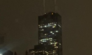 Lighting Strikes Willis Tower in Chicago
