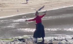 Woman Is One With the Birds