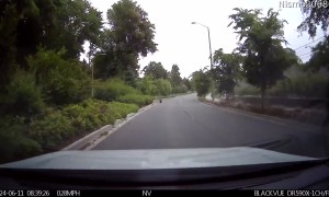 Dashcam Captures Tesla Losing Control and Crashing