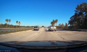 Pickup Truck Crashes While Crossing Lanes
