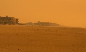 California Beach Covered in Wildfire Smoke