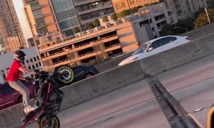 Motorcycle Wheelies In Downtown Dallas