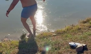 Stranger Saves Dog From Frozen Pond