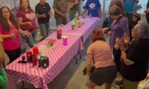 Christmas Party Interrupted by Frisky Dogs