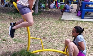Park Seesaw Faceplant Fail