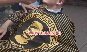 Barber Pranks Man With Misleading Kiss